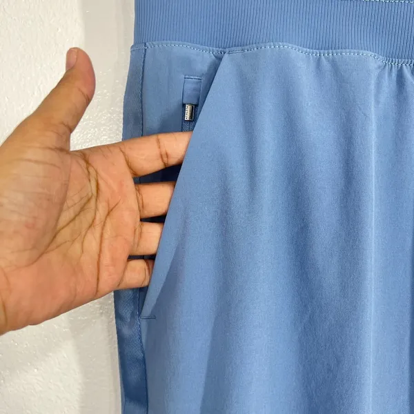 Athleta Nolita‎ Slim Tapered Crop Pants Light Blue Women 14 Pockets Relaxed Fit - Image 9
