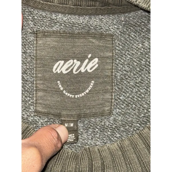 Aerie Green Crewneck Sweatshirt Oversized Pullover Size M - Image 3