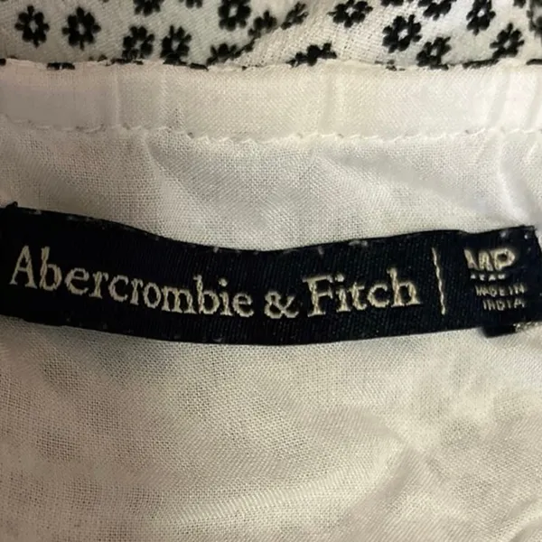Abercrombie & Fitch White Black Satin Floral Sleeveless Midi Cami Camisole Dress - Image 5