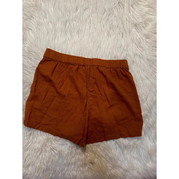 J. Crew Factory Womens Size Small Linen-Blend Pull-On Short Rust Brown High Rise - Image 5