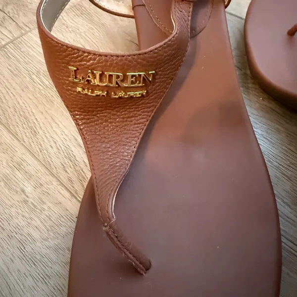 Lauren Ralph Lauren Tan Leather Sandals NWT 8.5 - Image 4