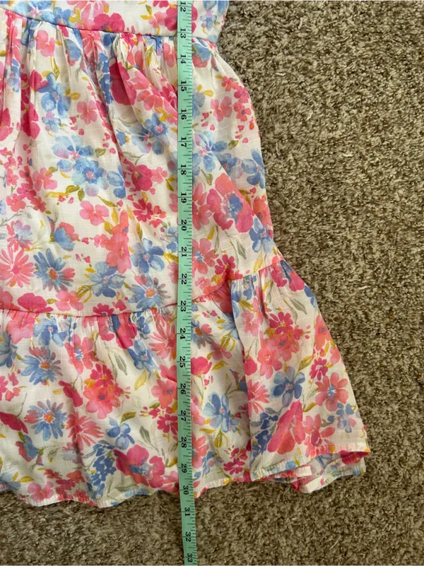 Altar'd State Pink Blue Floral Square-Neck Puff Sleeve Mini Dress High Tea XL - Image 10