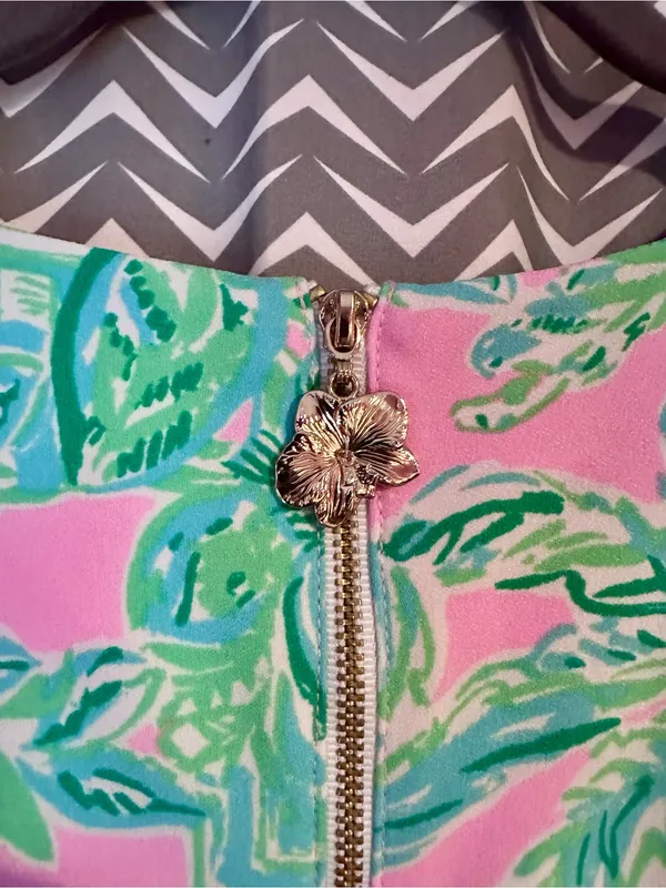 Lilly Pulitzer | Vivian Shift Dress "Mandevilla Baby Pink Sand Paradise", Sz 8 - Image 7