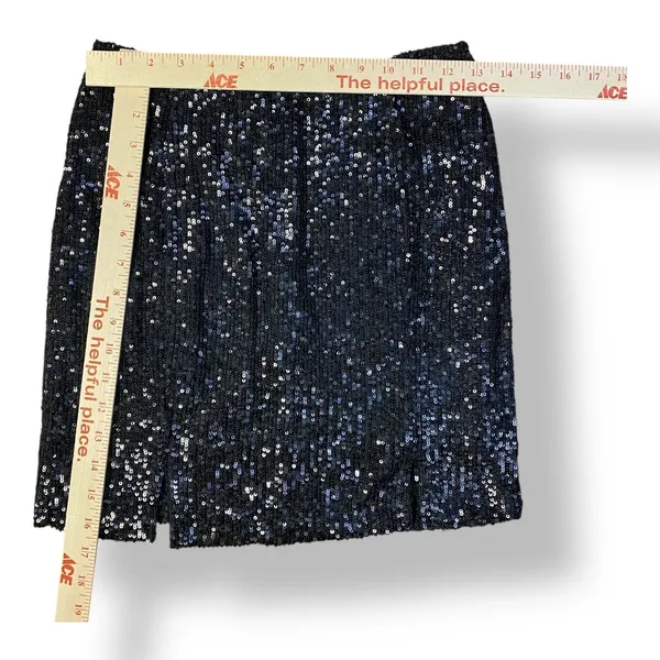 Love on‎ a Hanger Sequined Mini Skirt Juniors Size 7 Black Party - Image 3