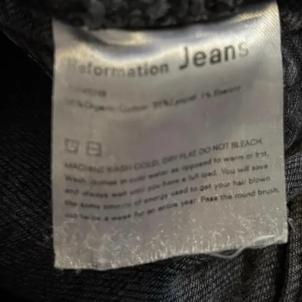 Reformation Jeans Size 23 Straight Leg Erie Wash Vintage Black High Rise Waist - Image 4