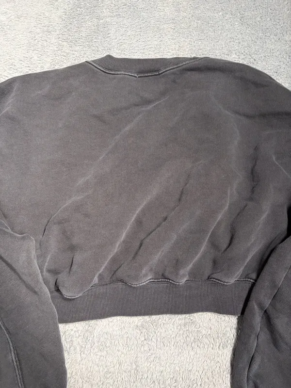Aerie offline Cropped Crewneck Sweatshirt charcoal small - Image 8