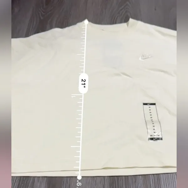 Nike‎ Solid Cream Long Sleeve Cropped Oversized Pullover Sweatshirt Size M NWT - Image 8