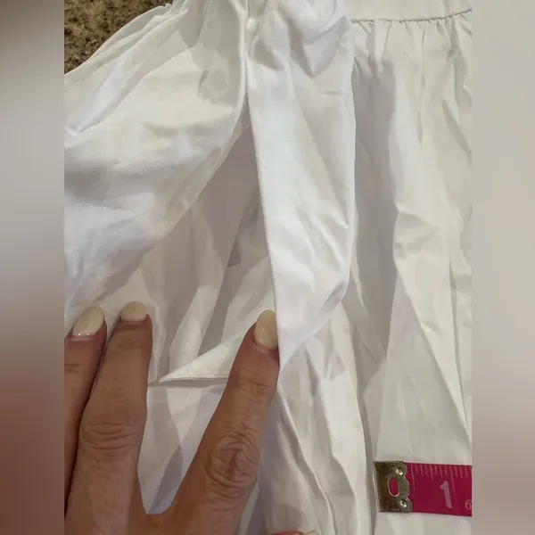 Commence Cotton Pleated Maxi Skirt Size Medium White NWT Pockets Lined zipper - Image 7