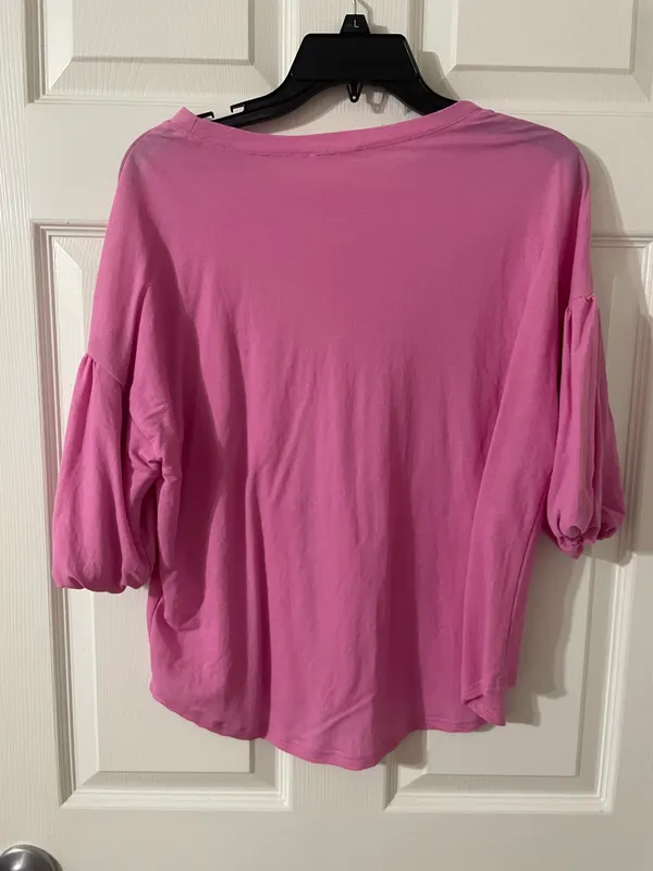 ee:some Pink Bubble Sleeve Top - Image 2