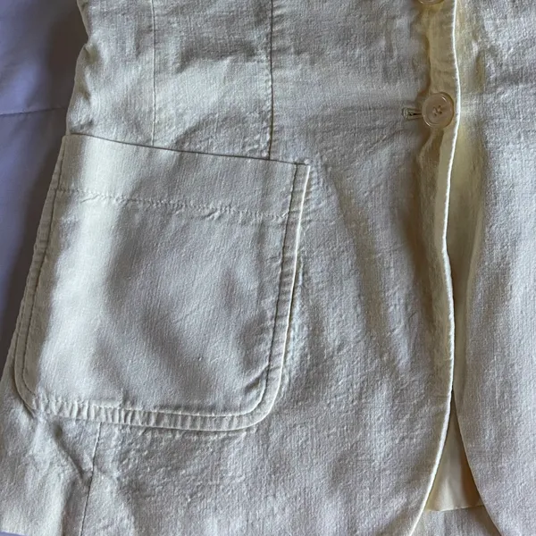 Ann Taylor Butter Yellow Linen Vest - Image 7