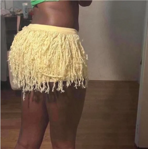 Pretty Little Thing Butter Yellow Fringe Knit Shorts - Image 3
