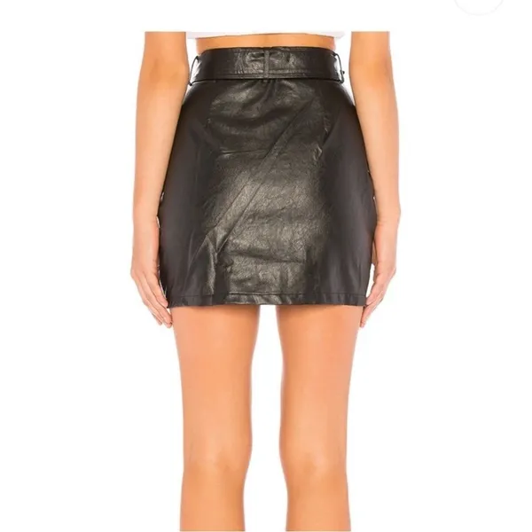 Superdown Addy faux‎ leather moto skirt size XS - Image 2