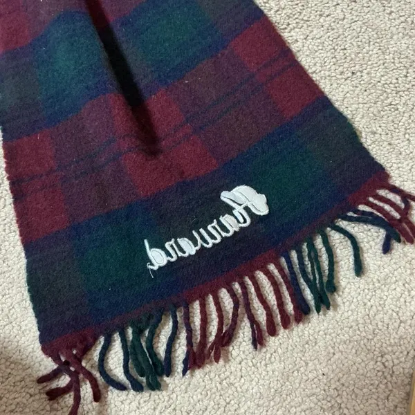 Harvard Tartan Plaid‎ Lambswool Scarf Embroidered Initials Made in Scotland - Image 5