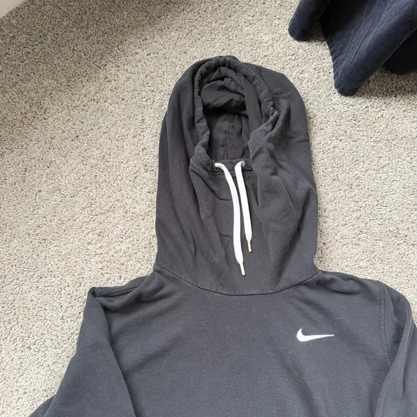 Women’s Nike Sportswear Club Fleece Funnel Hoodie Black Size Small - Image 2