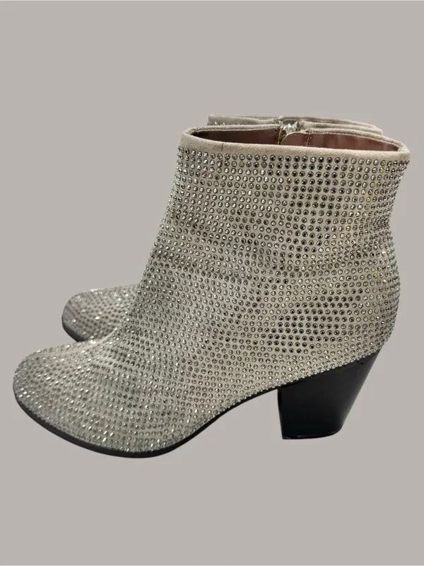 Juicy Couture Cavora Taupe Rhinestone Ankle Booties Size 10 Western Glam - Image 2
