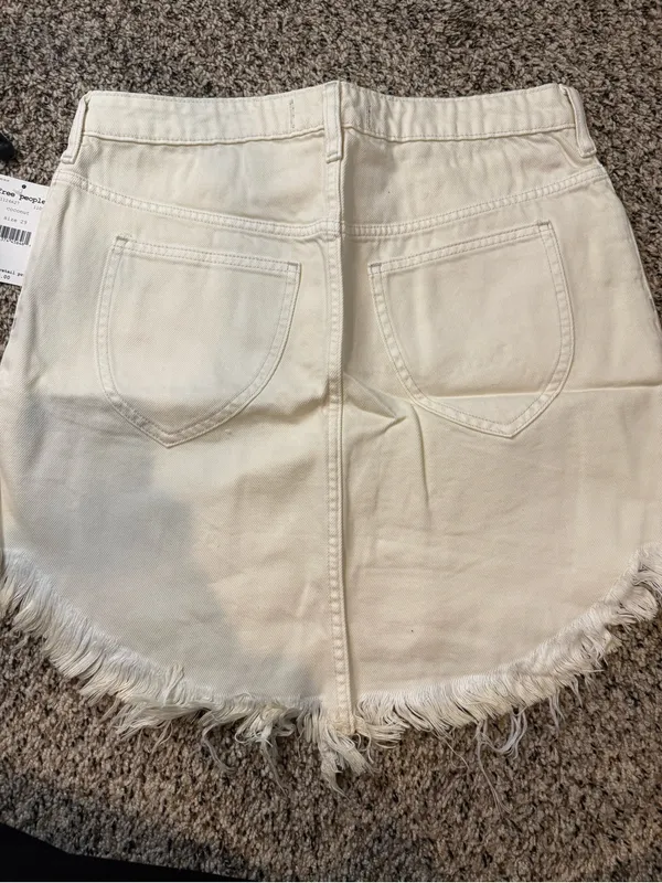 Free People Bailey Denim Mini Skirt - Coconut - Image 7