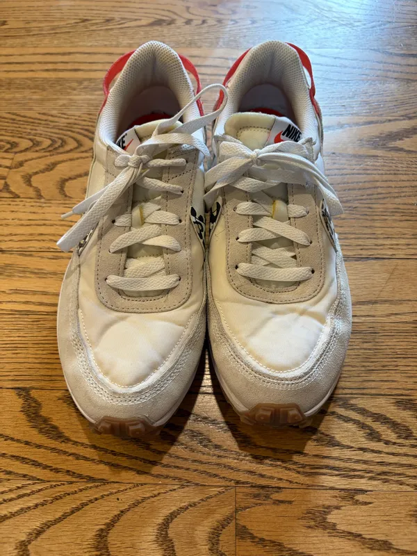 Nike Waffle Debut Sneakers White Orange Leopard - Image 10