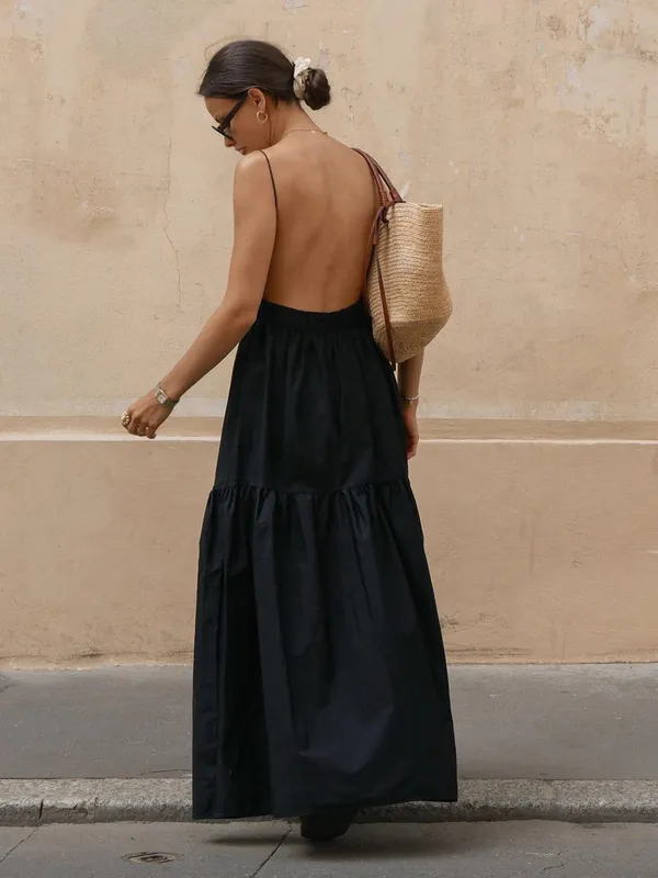 CoMMENSE
Solid Backless Long Dress Size XL NWT Black - Image 2
