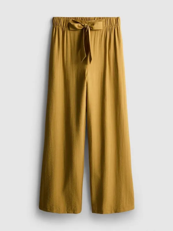 Primark Linen Style Bow Detail Palazzo Trousers - Image 11