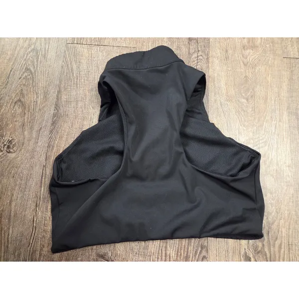 Nike 1/4 Zip Crop Tank Top Racerback Sports Bra Shirt Black XL - Image 3