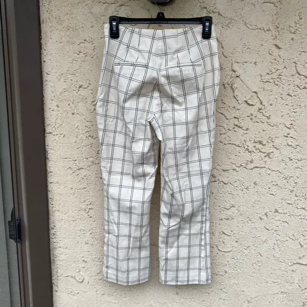 A new day size 4 white blue black plaid ankle length straight leg work pants - Image 5
