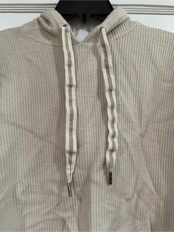 aerie women’s drawstring Hoodie in Cream - Image 2