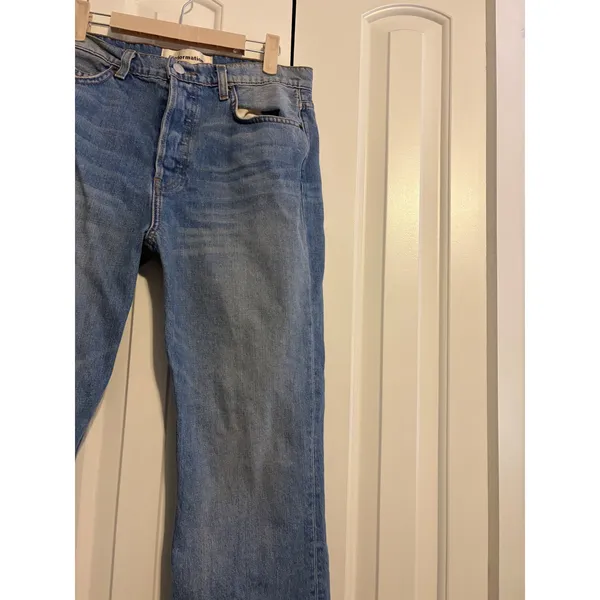 Reformation Jordi Kick‎ Flare Jeans Medium Wash Denim Button Fly Women's Size 29 - Image 4