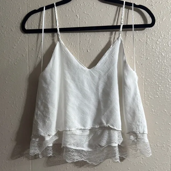 Zara White Top With Lace - Image 5