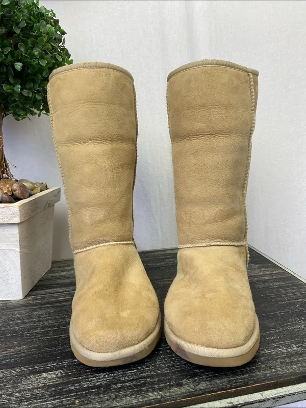Ugg Tan Leather Classic Tall 5815 Boots 6 - Image 2
