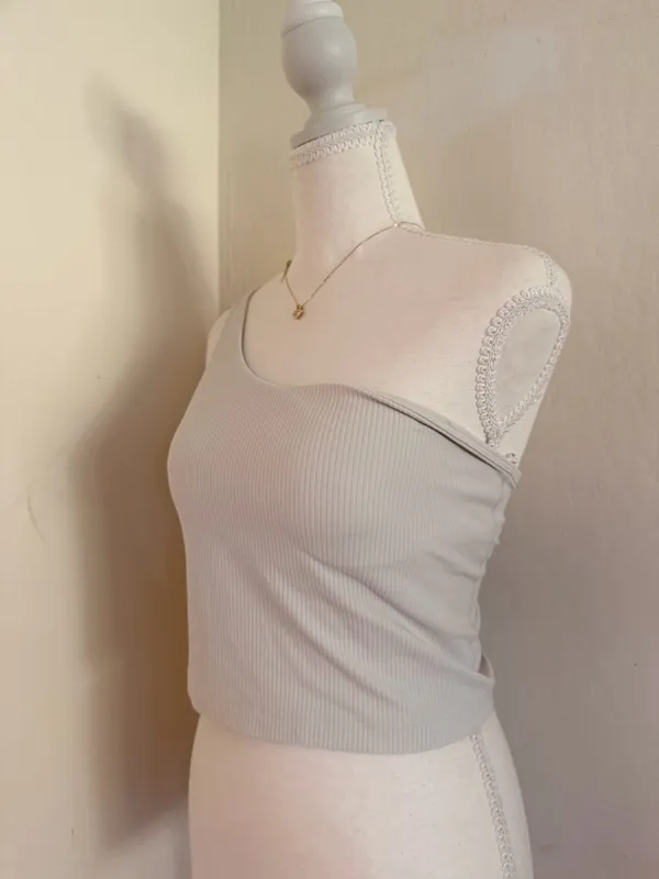 lululemon athletica One-Shoulder Ribbed Tank — Light Gray - Image 3