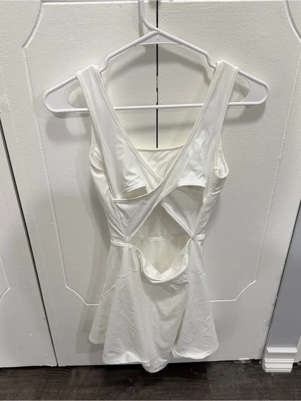 NWOT Halara White SoftlyZero Airy U Neck 2-in-1 Pocket Mini Active Dress - Image 7