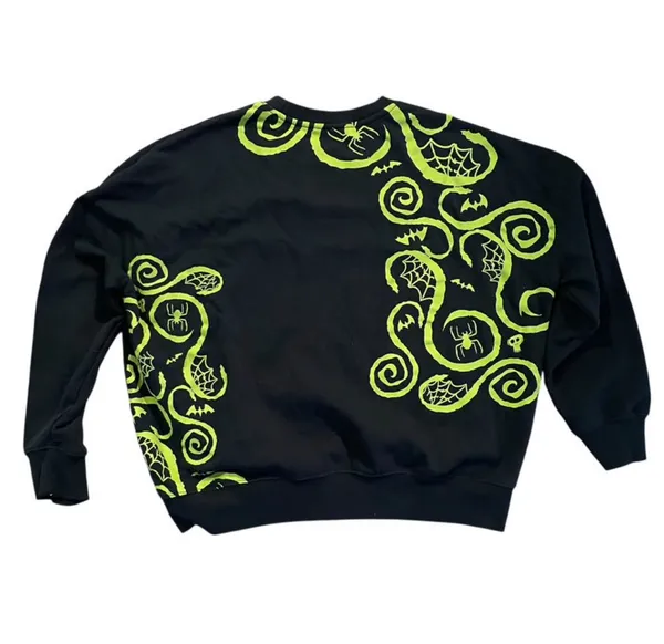 Beetlejuice Lime Green and Black Sweatshirt Size L - Image 3