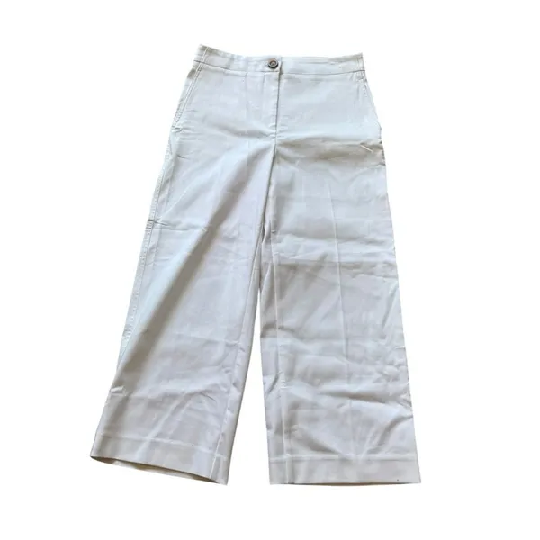 Ann Taylor Wide Leg Crop Jeans Women's 6P Petite White High Rise NWT - Image 12