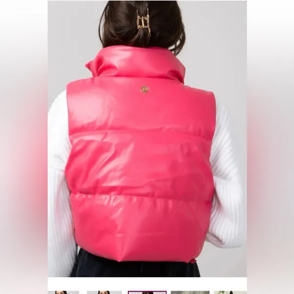 Simply Southern Faux Leather‎ Puffer Vest NWT Size M - Image 4