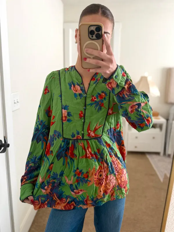 Anthropologie Green Blouse - Image 2
