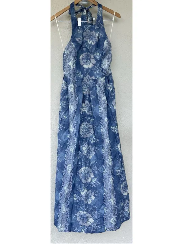 Tuckernuck Provence Hills Marcie Halter Linen Blend Maxi Dress Pockets Feminine - Image 13
