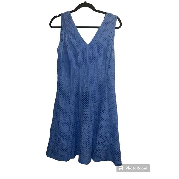 ✨Ann Taylor Blue Lines Holes Day Sz 6 Dress✨ - Image 6