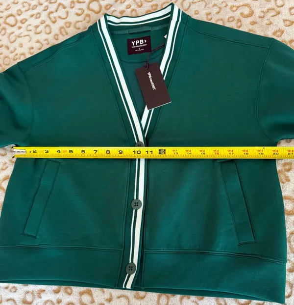 NWT Abercrombie & Fitch YPB Active Cardigan Sweater Green Women's Size: S - Image 6