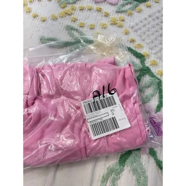 Candace Cameron Bure‎ Pink Smocked Waist Wide Leg Pants Cotton Linen Blend L - Image 10
