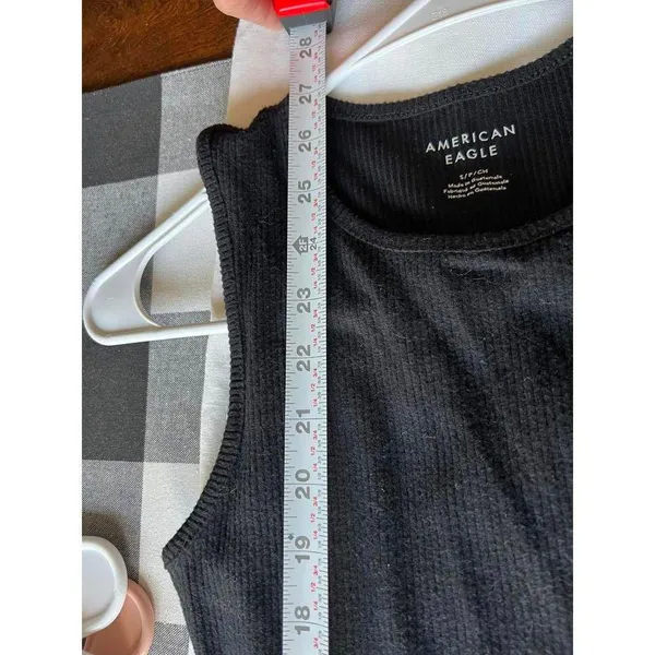American Eagle Black Ribbed Bodysuit - Image 3