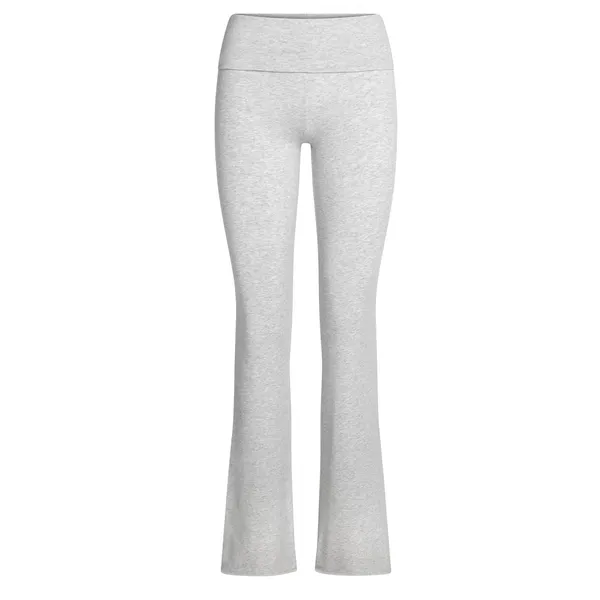 SKIMS Foldover Flare Pants Womens M Heather Gray Cotton Stretch Lounge Yoga - Image 8