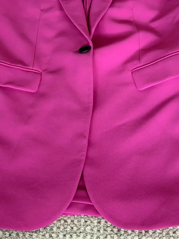 Zara Hot Pink Oversized Blazer Single Button Women’s Size Small Tailored Jacket - Image 7