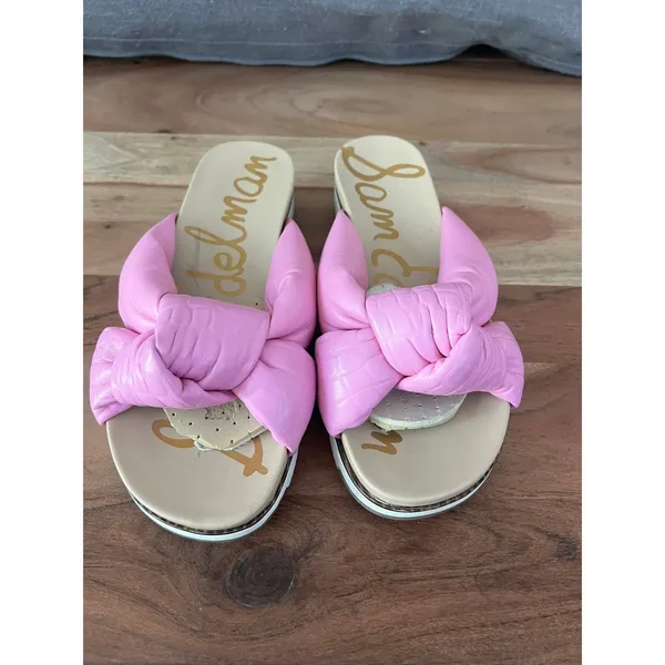 8 pink Sam Edelman Agatha platform slide sandals wedge slip on comfort - Image 7