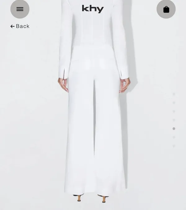 KHY by Kylie Jenner low rise Poplin white pants - Image 3