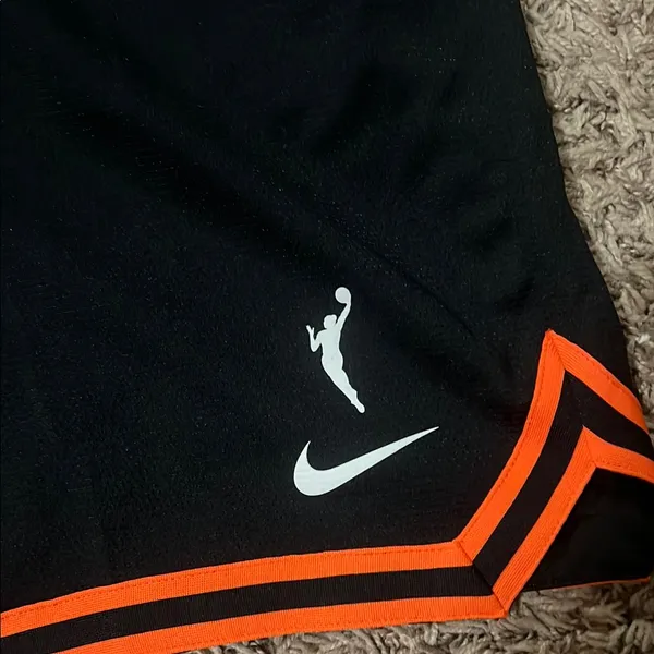 Nike Black and Orange Athletic Shorts with Elastic Waistband - Image 2