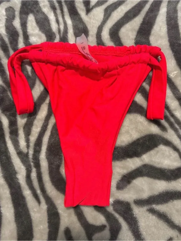 SHEIN Red Women’s Thong Bikini Bottom with Double Side Straps - Image 2