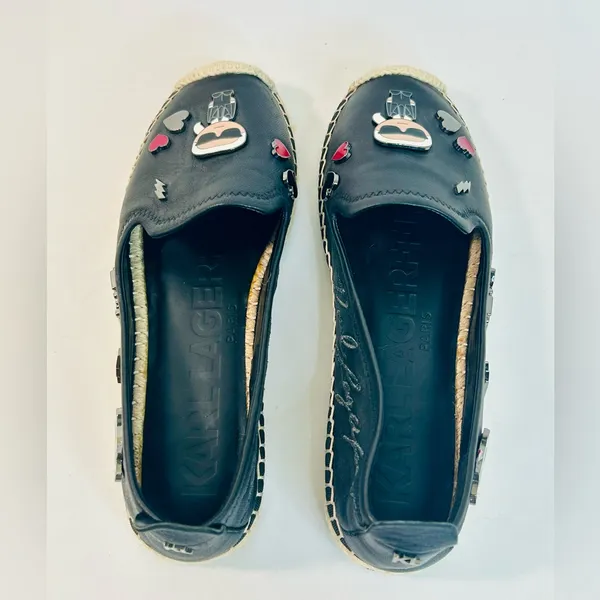 Karl Lagerfeld Paris Women's Michaela Embellished Slip-On Espadrille Flats 7.5 - Image 10