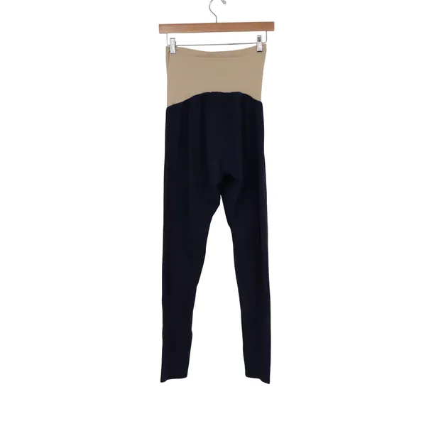 Motherhood Maternity Navy Blue Over the Belly Leggings Size Medium Full Panel - Image 3