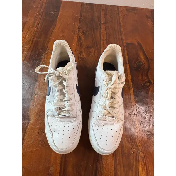 Nike Air Force 1‎ 07 Low Womens White Navy Gold Sneakers FZ6768-100 Size 9 - Image 6