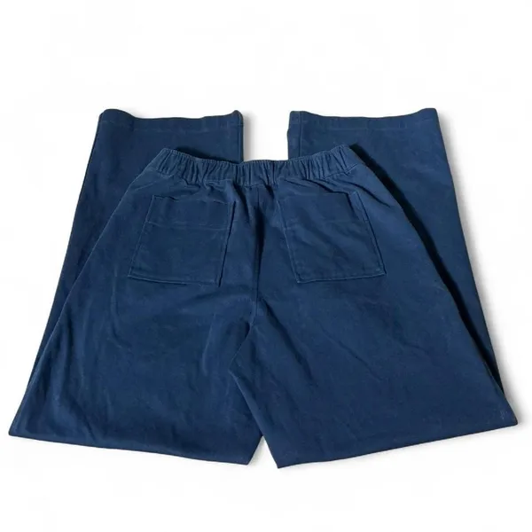Alo Yoga Road Trip Navy Blue High Waist Pleated Wide Leg‎ Trousers W51342R M - Image 2